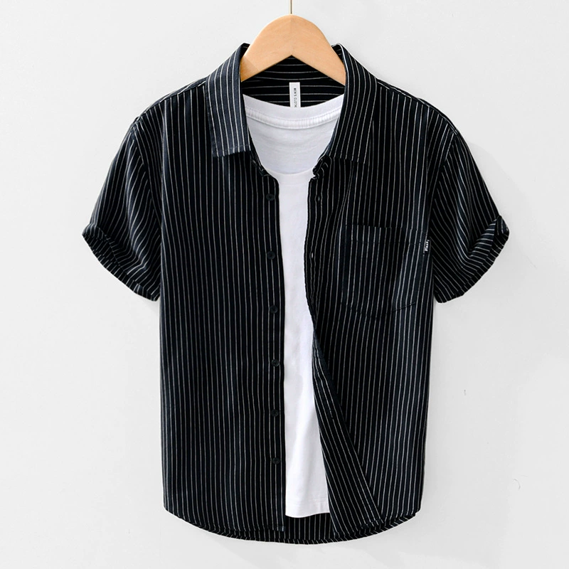 2099 нишевые премиум смысл в полоску карманные рубашки повседневный комфорт дикие карманные рубашки