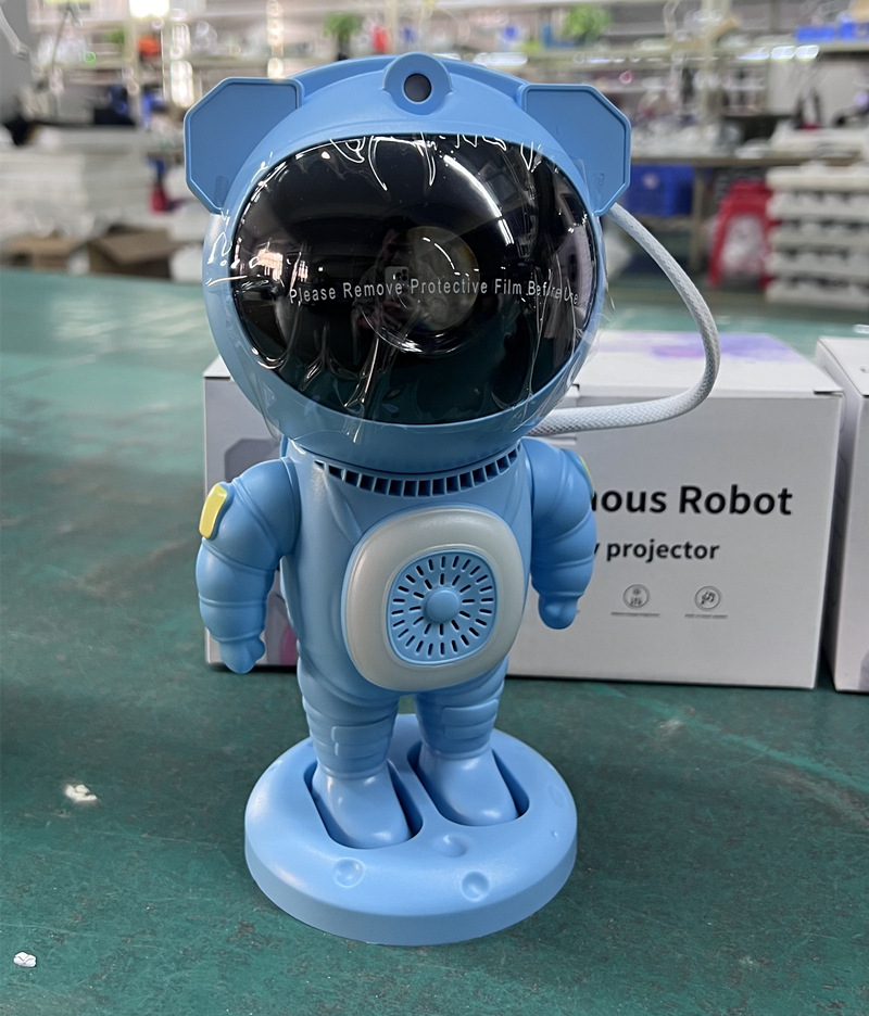 Nueva luz de proyección de cielo estrellado Bluetooth transfronteriza, colorida atmósfera de astronauta de carreras de caballos, luz nocturna, adornos de astronauta RGB