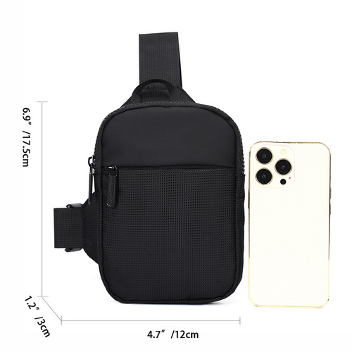 Mobile Phone Bag Men's Fashion Niche Chest Bag Personalized Small Shoulder Bag Casual Japanese Men's Small Bag Lightweight Simple Shoulder Bag
