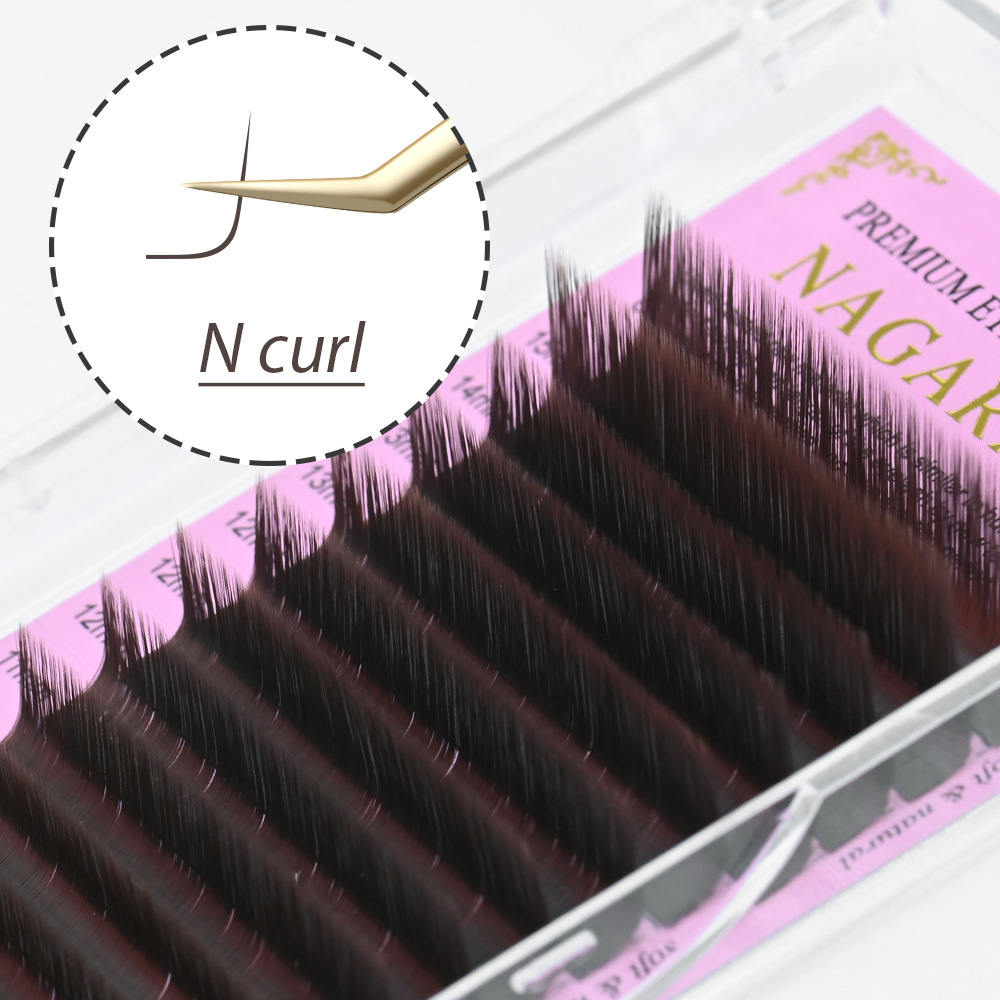 NAGARAKU caramelo marrón 0.07L N zorro de gran angular de un solo pelo redondo tomar pestañas de floración suave más natural