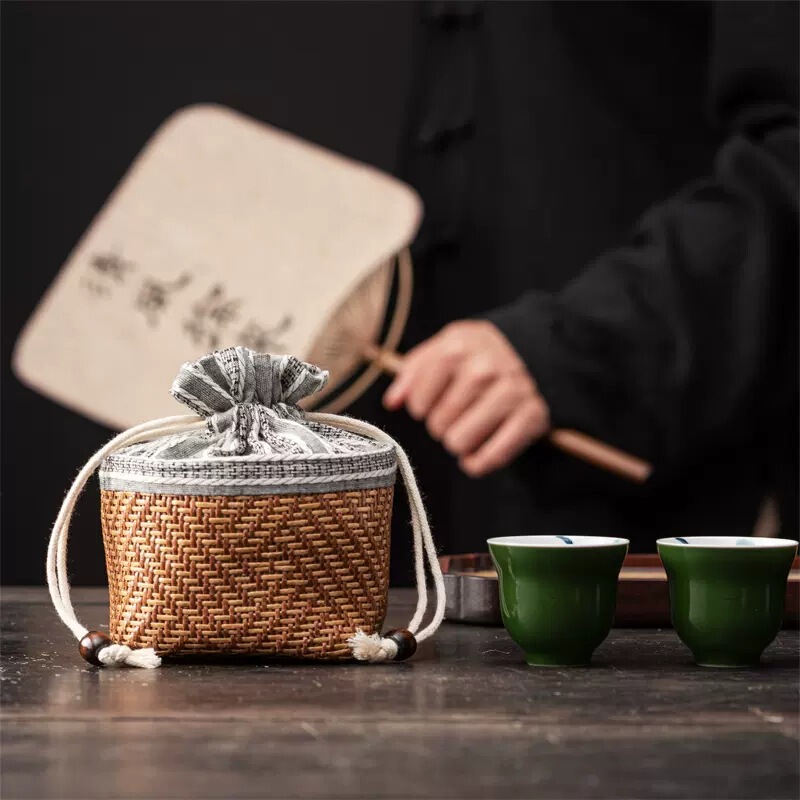 One pot and four cups portable small tea cup cover bag cloth bag Master Cup storage bag travel portable bag Wenwan bag accessories One pot and four cups portable small tea cup cover bag cloth bag Master Cup storage bag travel portable bag Wenwan bag accessories