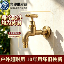 水龙头全黄铜家用4分室户外洗衣机快慢开带锁钥匙水嘴咀防冻开关