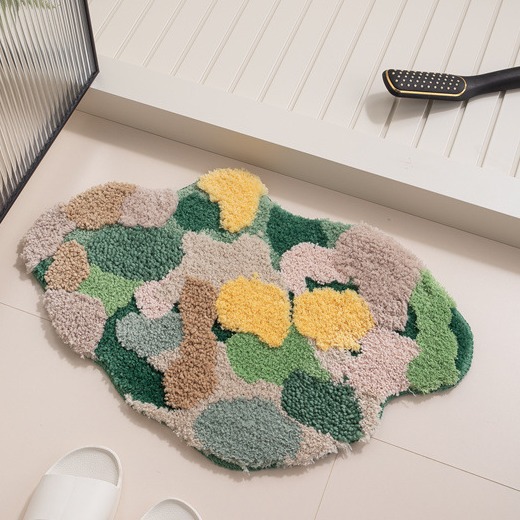 Inodoro esterilla semicircular cuadrilátero pastoral esterilla de baño esterilla de suelo absorción de agua esterilla de piso de uso repetido