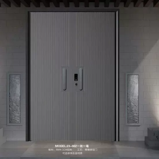 简约新款精雕铸铝门锌合金农村自建房非标别墅大门子母双开入户门
