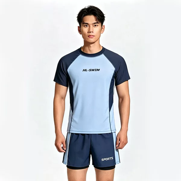 New Men's Swimwear Set, Swimwear for Men and Teenagers, Anti-Embarrassment Two-Piece Swimwear for Men