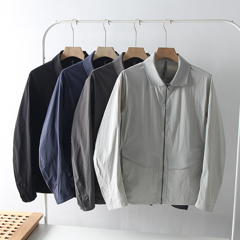 D special luxury business department! Fold texture sense! Men's Spring and Autumn Water-splashing Lightweight Breathable Jacket Coat Trendy