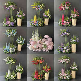 莫奈花园森系婚礼装饰排花婚庆多巴胺地排花T台橱窗装饰美陈花艺