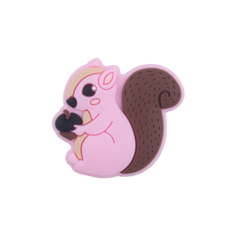 Nuevo bebé suministros de dibujos animados ardilla animal silicona teether creativo DIY chupete cadena pulsera teether Accesorios