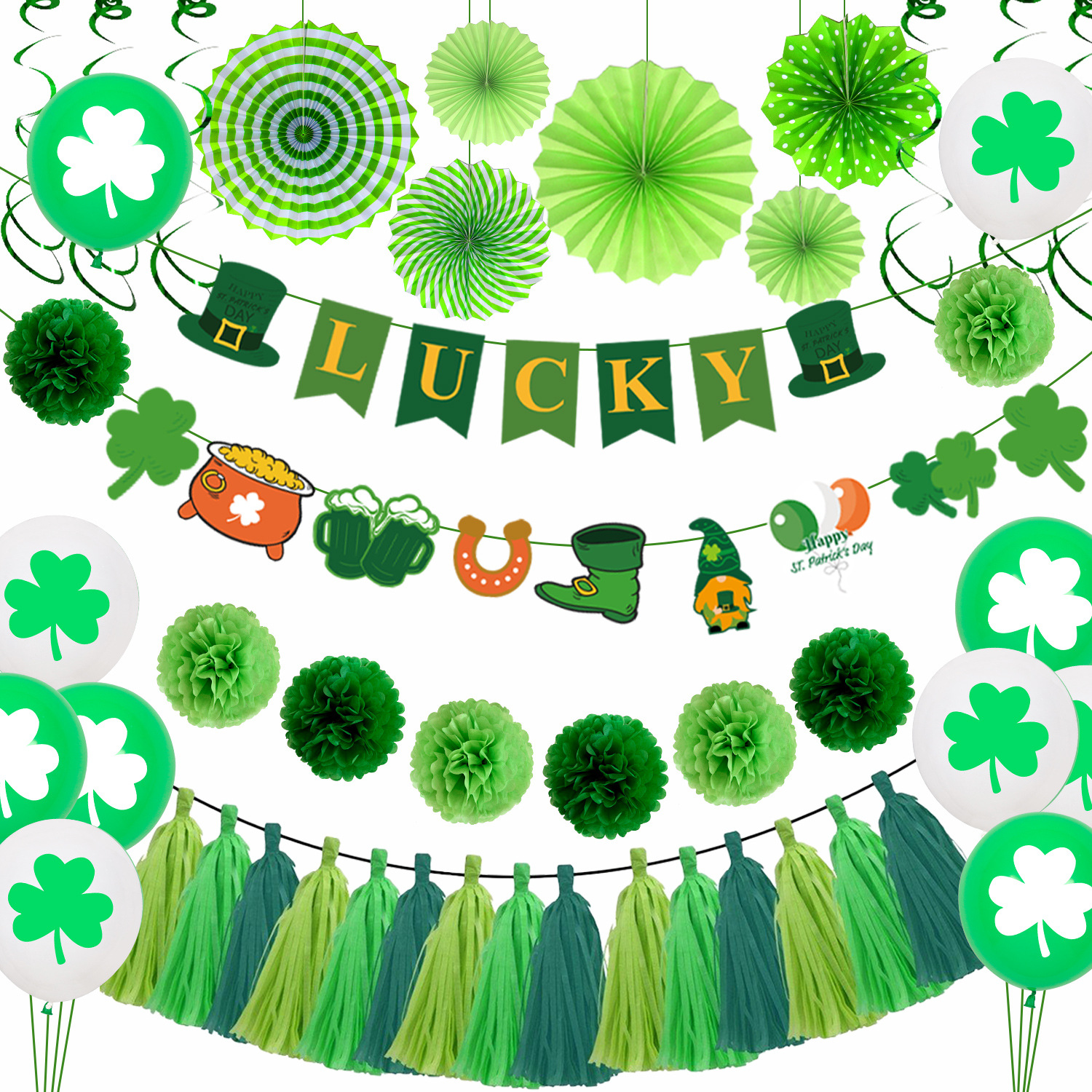 Festival irlandés globo traje diseño escena decoración irlandesa de 12 pulgadas globo de látex al por mayor