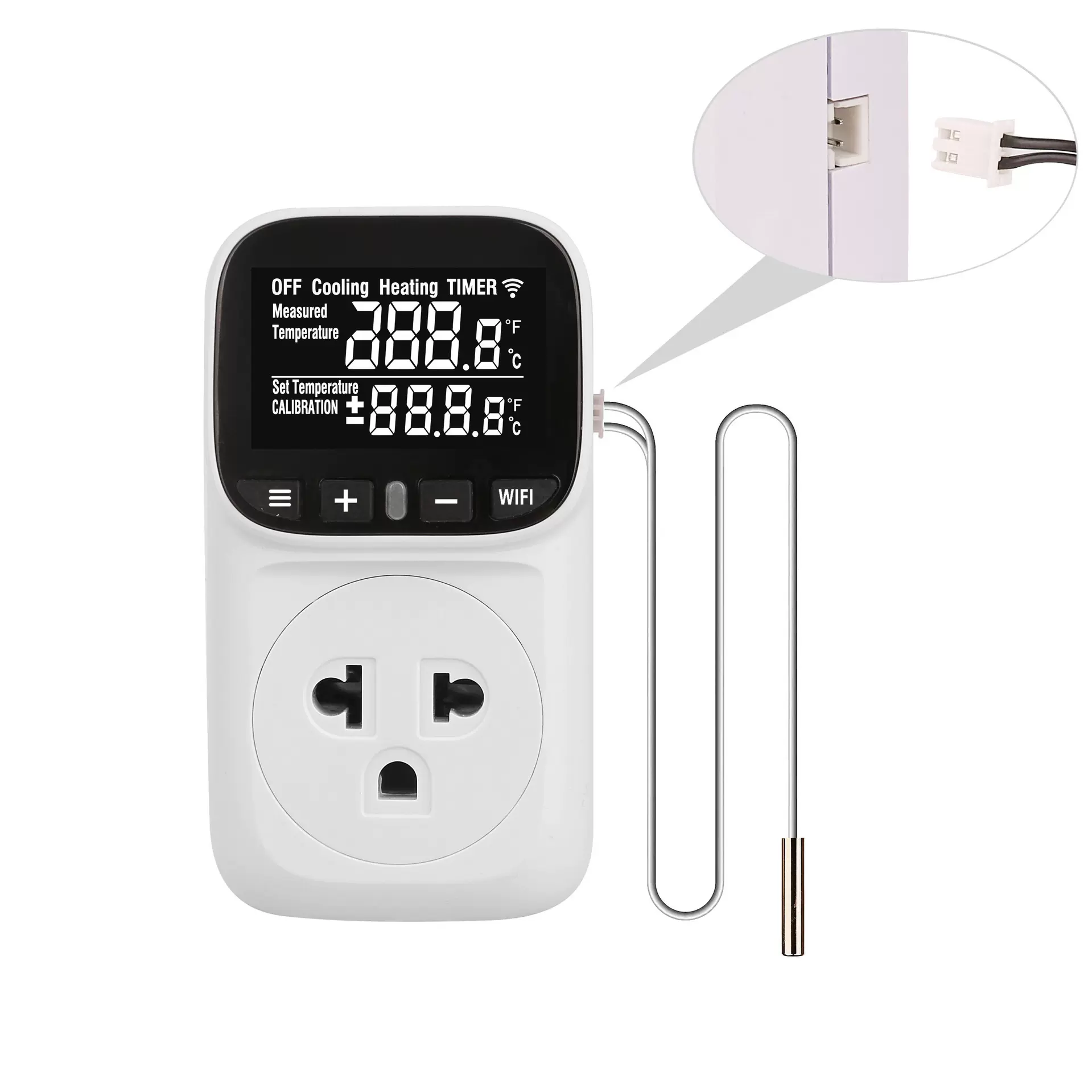 WiFi智能背光款泰规温控插座 温控开关插座 倒计时鱼缸大棚插座