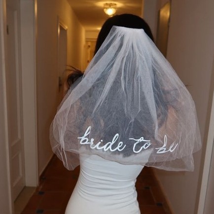 Bride to be新娘头纱新娘派对轻纱礼服拍照头饰头纱白Bride Veil|undefined