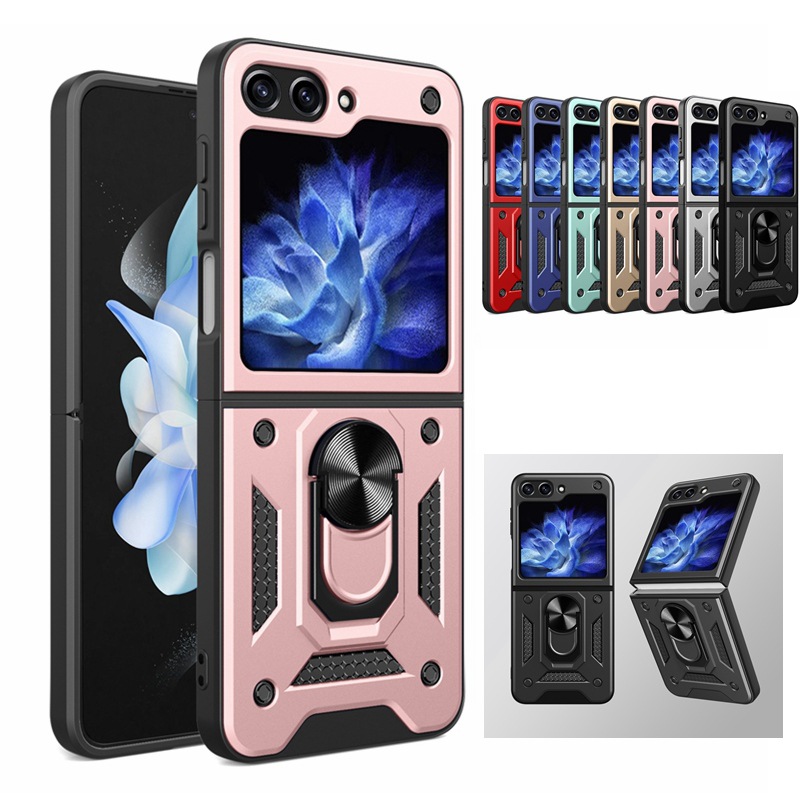 Suitable for Samsung Z Flip5/4 ring bracket folding screen up and down flip armor protective cover_voghion.com