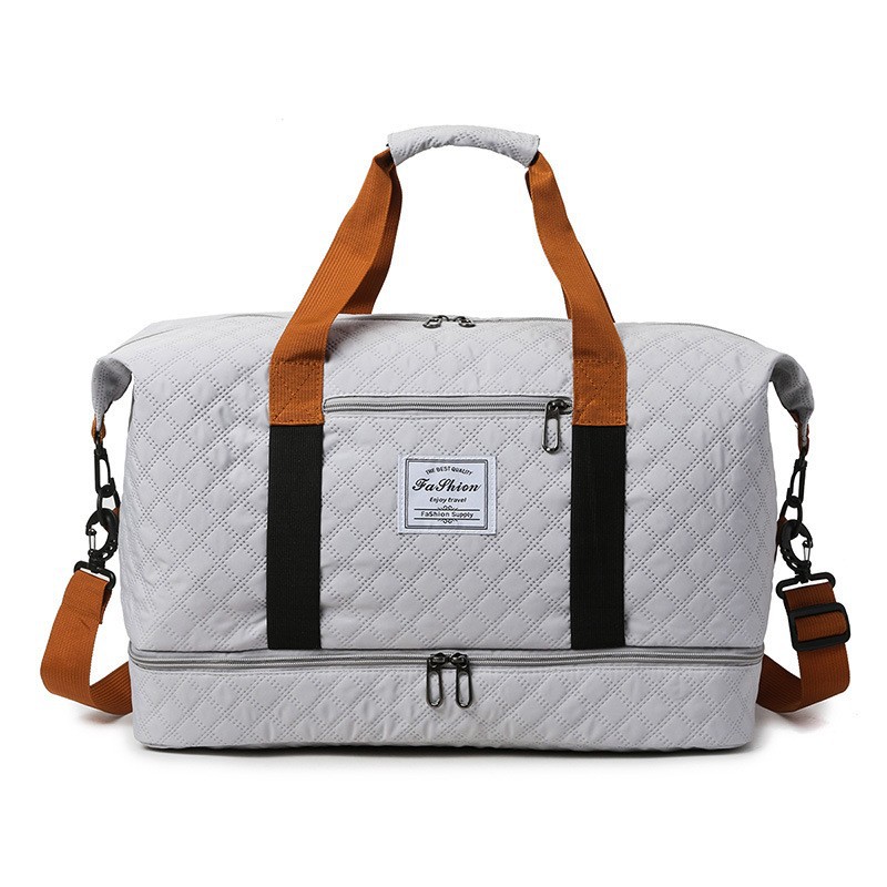 Bolsa de viaje de separación húmeda y seca portátil con varilla de tracción ajustable gran capacidad de almacenamiento de expansión ligera bolsa de equipaje de color de contraste bolsa de maternidad