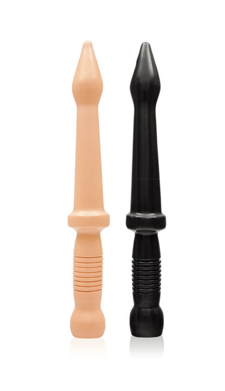 PVC Spear-Shaped Anal Plug Dildo, Black High-Simulation Masturbation Stick — detail image 6