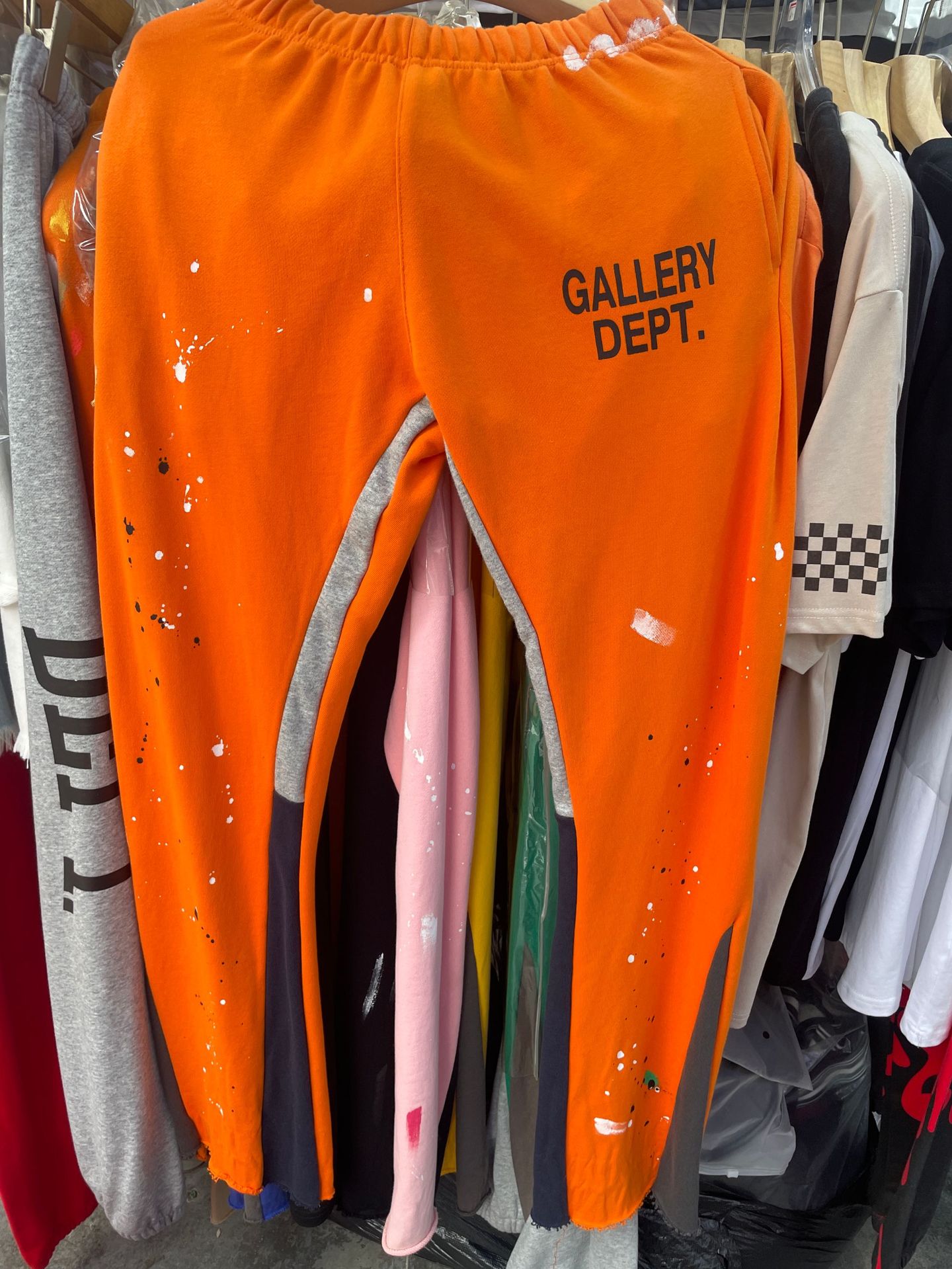 正確版GALLERY DEPT古典的な手描きの落書きプリントは純綿の衛ズボンの男性カジュアルズボンをつなぎ合わせます。