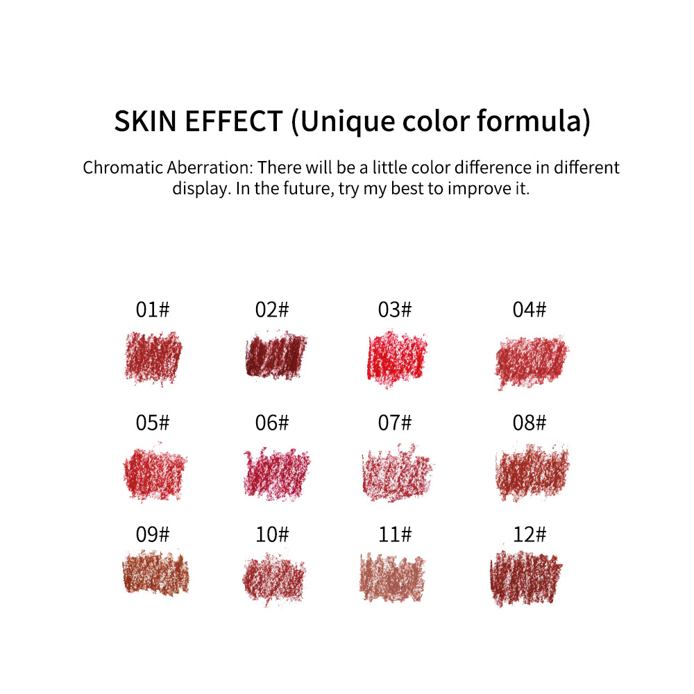 European and American cross-border beauty multi-color lipstick lip pens that do not fade, double-headed pink lip liner pens, wholesale of foreign trade cosmetics Item Picture