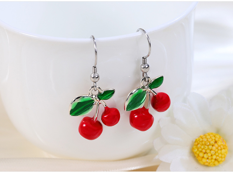 1 Pair Quantity Holiday, Banquet, Daily Occasion 1 Pair Lady Cherry Plating Arylic Alloy Drop Earrings