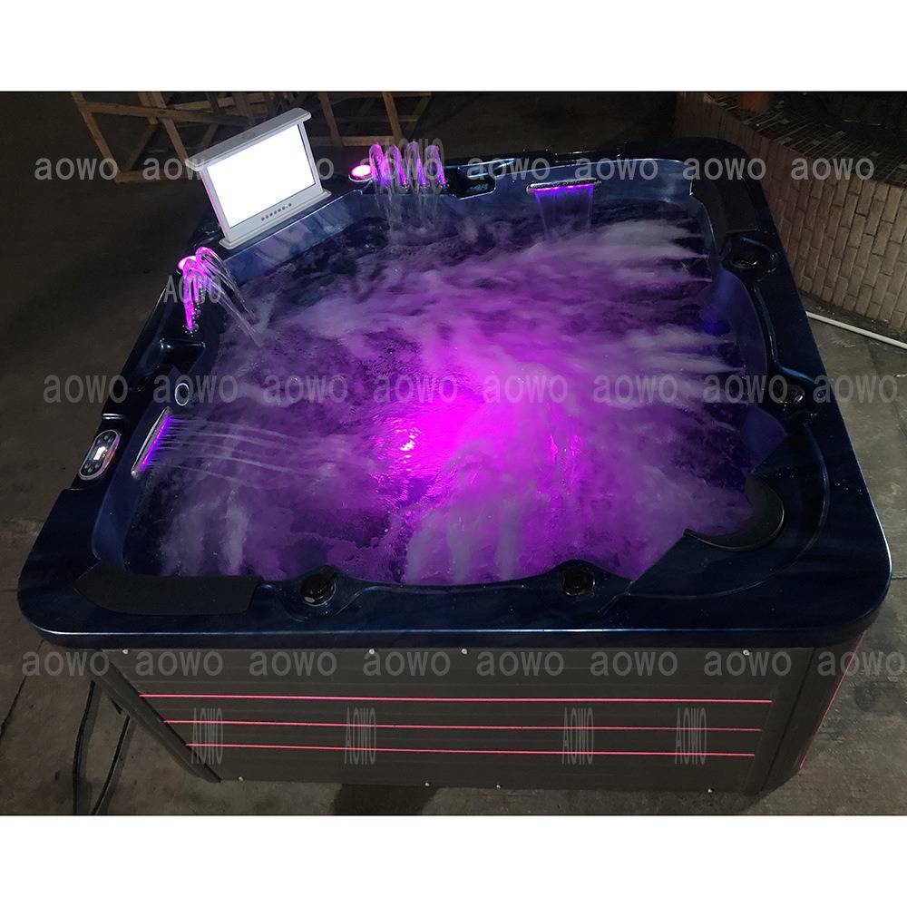 Jacuzzi al aire libre piscina masaje fuente de surf columna de agua sistema balboa americano TV iluminación colorida
