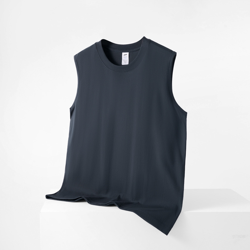 Sanhai whale | 230g waistcoat cotton sleeveless T-shirt short sleeve solid color loose tide brand bottoming men's fitness vest Sanhai whale | 230g waistcoat cotton sleeveless T-shirt short sleeve solid color loose tide brand bottoming men's fitness vest