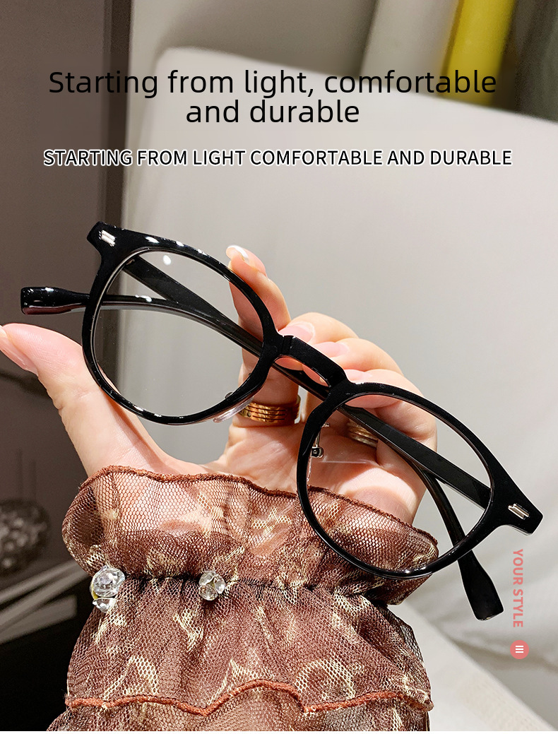 Fashionable retro small round frame anti-blue light presbyopic glasses for women fashionable personalized HD Western style presbyopic glasses for the _voghion.com