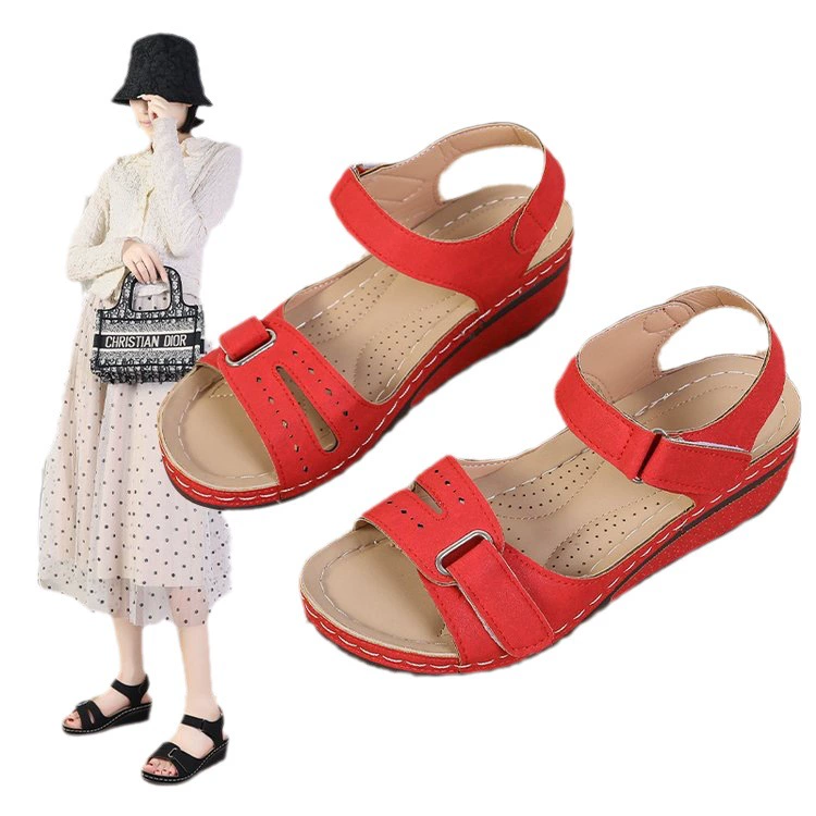 Footwear for leisure with velcro, sandals, for import, plus size, wholesale