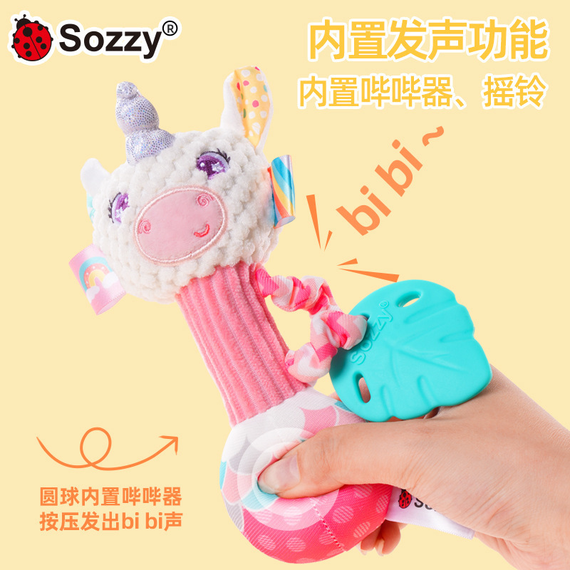 Sozzy peluche mano campana sirena unicornio bebés mecedoras 0 - 1 años de edad bebé acertijo tranquilizador campana de cama juguete