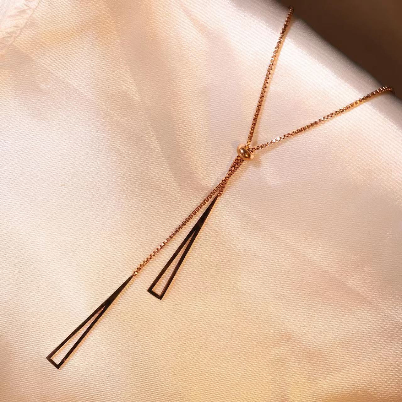 Fashion Heart Shape Titanium Steel Inlay Zircon Pendant Necklace 1 Piece