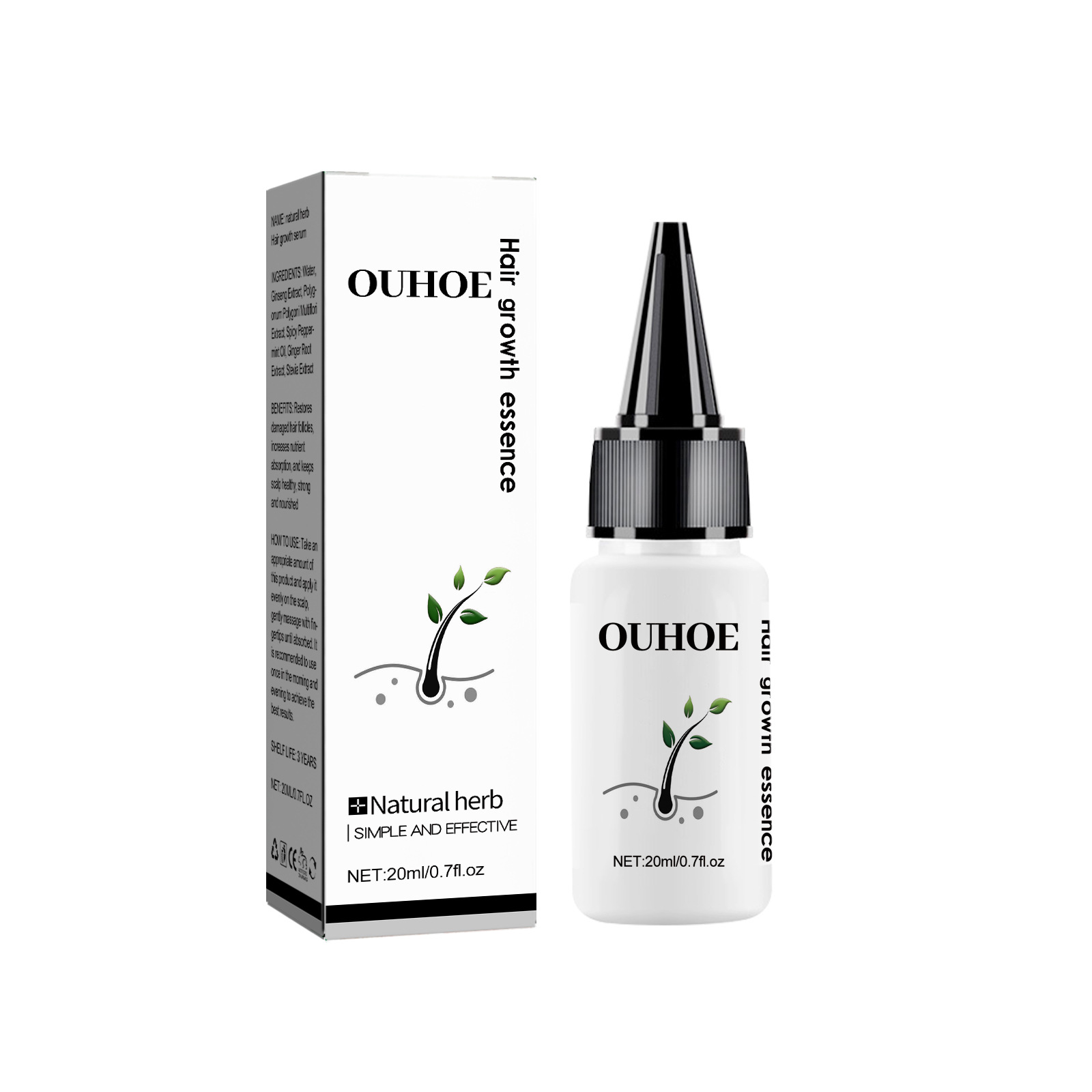 OUHOE Growth Kräuteressenz Feuchtigkeitsspendende, straffende, dichte Haarpflege_voghion.com