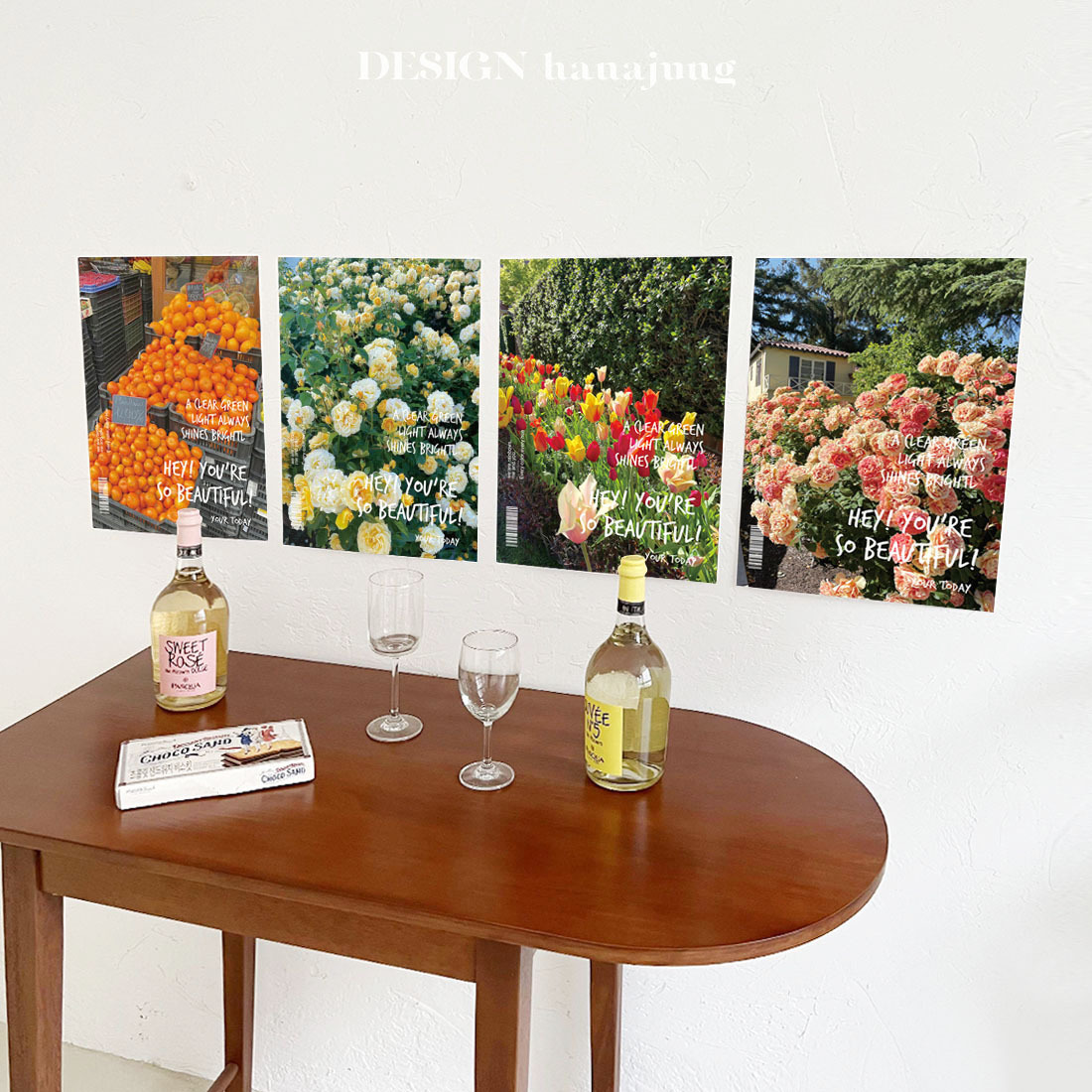 浪漫玫瑰花牆 超美法式攝影海報韓國ins博主花店藝術裝飾畫芯