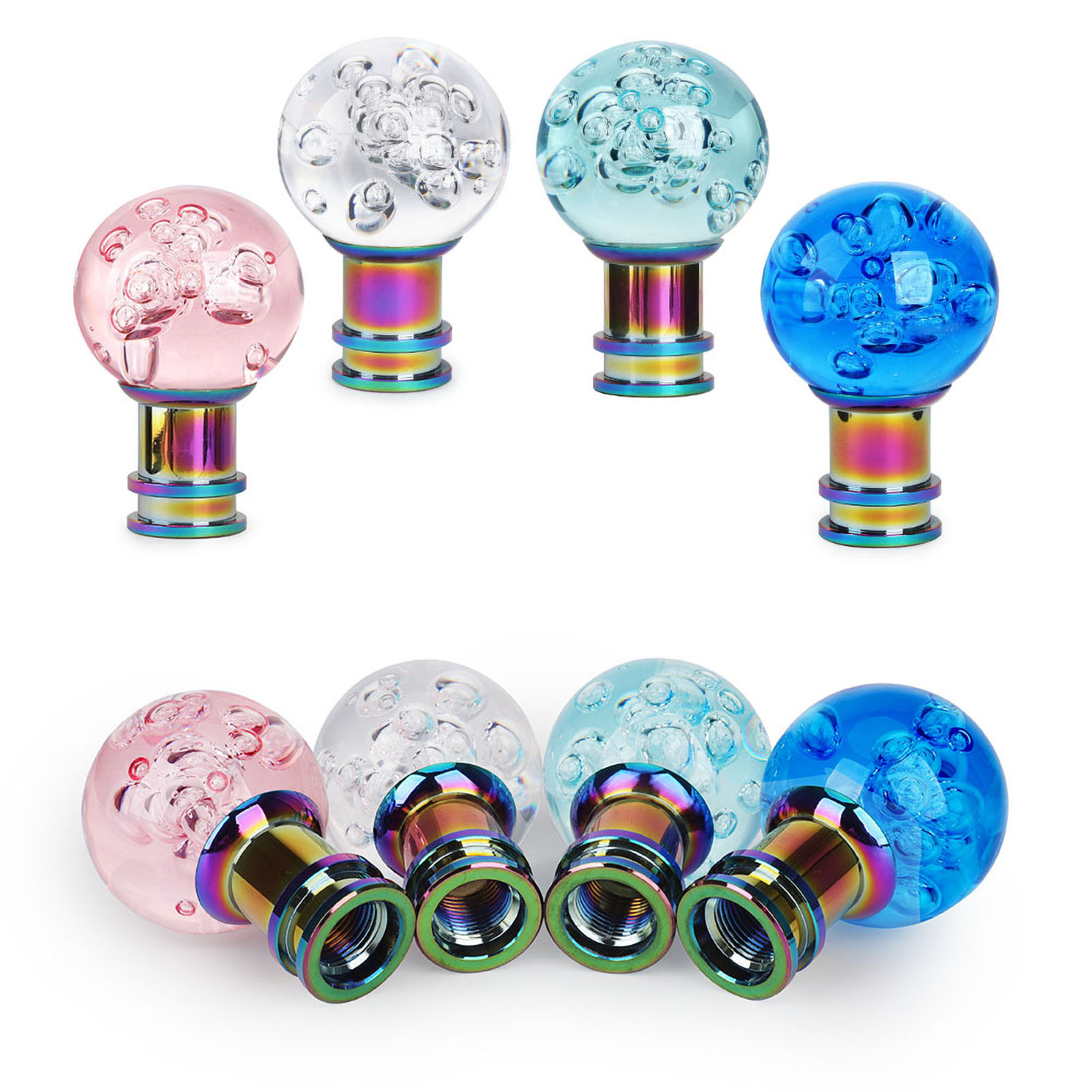Cross-Border Car Modification Acrylic Crystal Bubble Gear Shift Knob Round Transparent Manual Gear Shift Handle Cover
