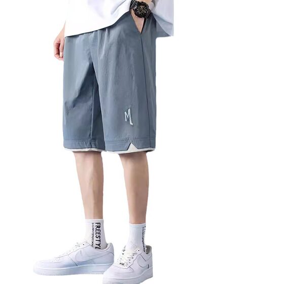 Boys Shorts Summer Thin Ice Silk Loose Casual Sports Shorts for Teenagers Men's plus size Straight Pants