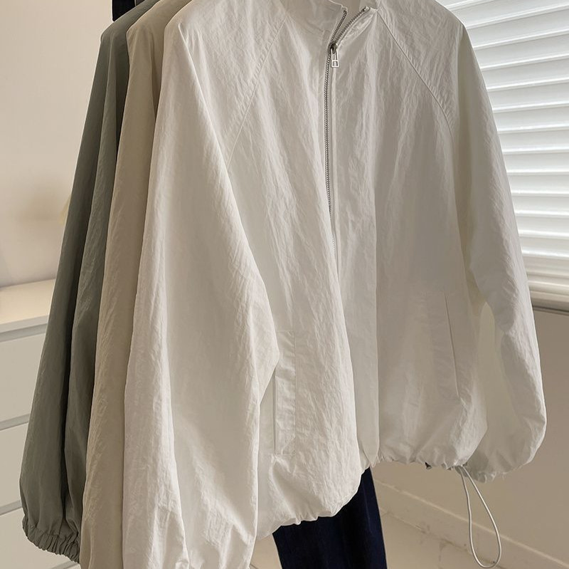 Korean-Style Stand-Collar Short Jacket for Petite Women, Spring Versatile Slim-Fit Casual Lightweight Windbreaker Zipper Jacket Sun Protection Clothing Korean-Style Stand-Collar Short Jacket for Petite Women, Spring Versatile Slim-Fit Casual Lightweight Windbreaker Zipper Jacket Sun Protection Clothing