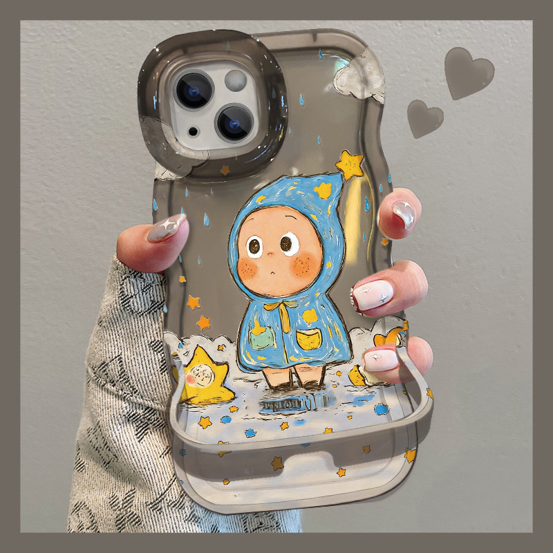 Raincoat Star Suitable for iPhone 17 Pro Max Apple 15 Phone Case 16 Cute Cartoon 14 Silicone 11 Stand