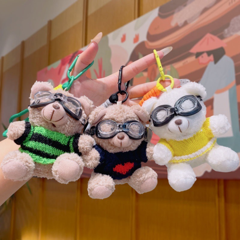 漫画ぬいぐるみトレンディクールクマキーホルダースクールバッグ小さなペンダントかわいいカップルバッグ人形キーホルダー小さなギフト|undefined