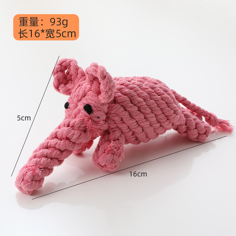 Juguete de perro de cuerda de algodón al por mayor de cuero Taobao animal en forma de nudo de juguete tejido hueso resistente a la mordedura de perro de juguete