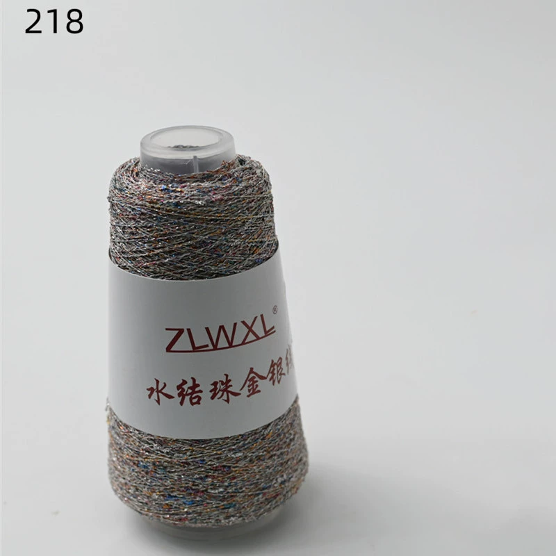 Woven silk threads handmade, 50 gram, gold and silver