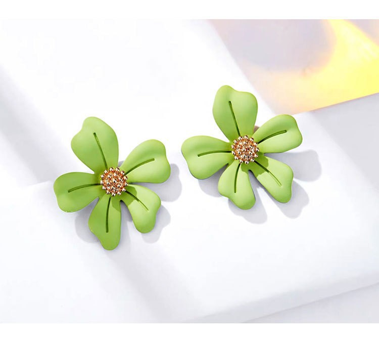 Summer flower earrings-green