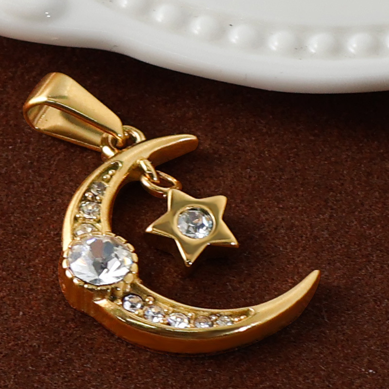 4g Weight Pendant Jewelry Making Type 14.1*11.2mm, 18.8*13mm Jewelry Making Size Real Gold Plated Plating Material DIY Jewelry Accessories Classification 1 Piece Quantity 304 Stainless Steel, 316 Stainless Steel Material Sun, Moon Pattern Retro, Simple Style Style Waterproof Non Tarnish Craft 1 Piece 14.1*11.2mm 18.8*13mm 304 Stainless Steel 316 Stainless Steel Real Gold Plated Sun Moon Pendant DIY Jewelry Accessories 10