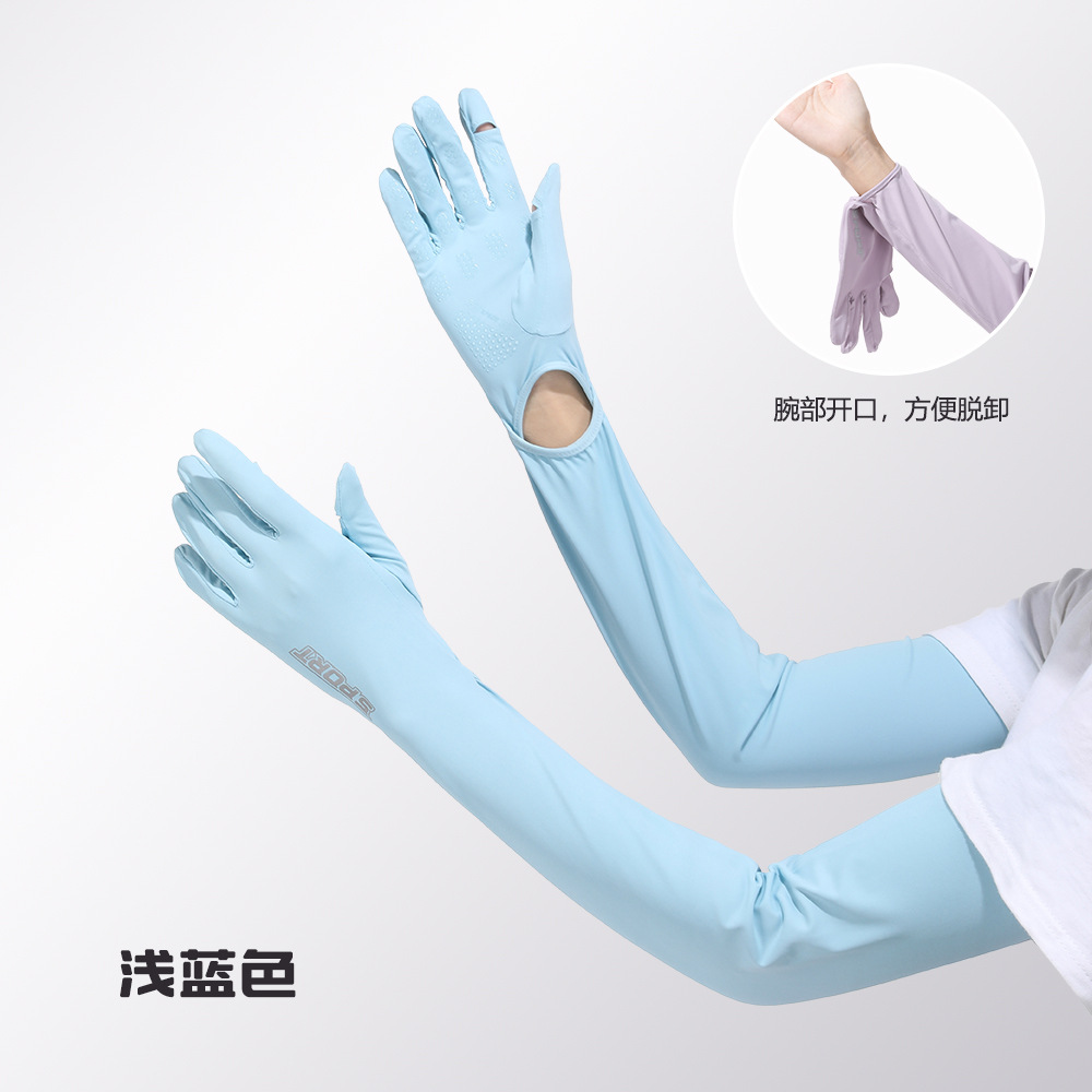 Verano hielo seda protección sol manga de las mujeres alta elástico no apretado ligero transpirable conducción al aire libre protección UV brazo