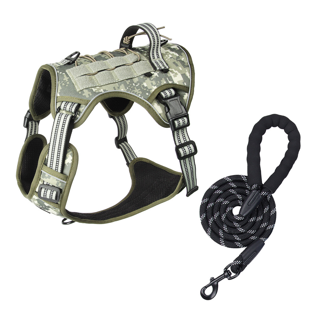 Chaleco táctico multifuncional entrenamiento al aire libre a prueba de explosiones estampado una sola chaleco de pecho táctico cinturón de pecho gran cuerda de tracción de perro
