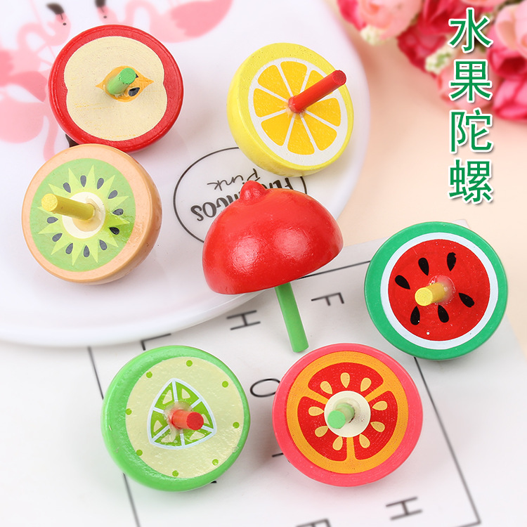 Wooden rotating spinning top for kindergarten