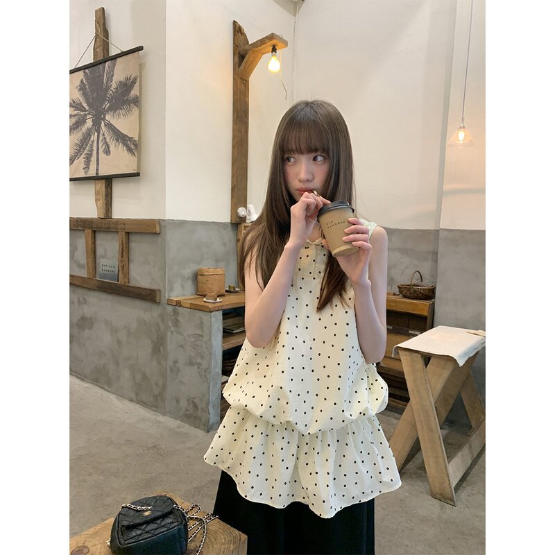 Hello Canon Hooded Collar Workwear Style Sleeveless Dress Women's New Summer Waist Slimming Drawstring Mini Skirt