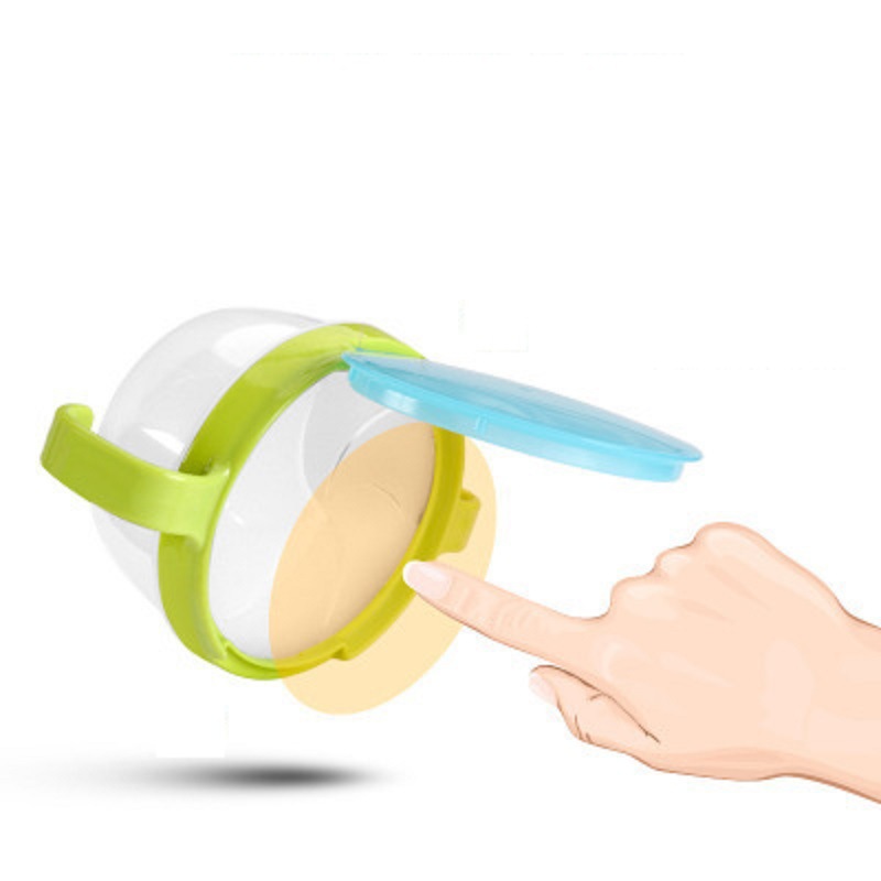 Los niños japoneses y coreanos anti-aspersión tazón suplemento de alimentos para bebés caja doble mango bebé merienda pequeña lata bloque de seguridad niños merienda tazón