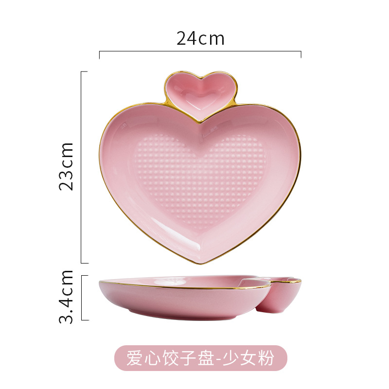 Placa dumpling corazón (rosa)