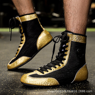 Professional boxing shoes men's professional wrestling shoes Thai boxing fighting Sanda children's fighting shoes high-top indoor training shoes women