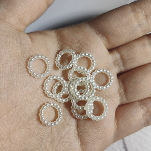 Handmade DIY imitation pearl circle spacer ABS resin pearl circle bracelet bracelet beading material earrings jewelry accessories