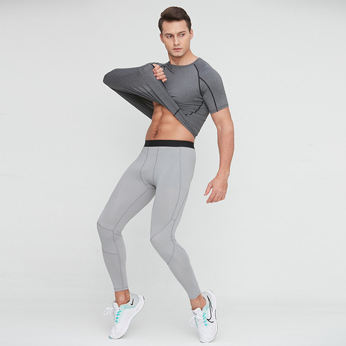 Fitness wear men's PRO tight short-sleeved T-shirt Marathon running elastic quick-drying clothing training wear G1032