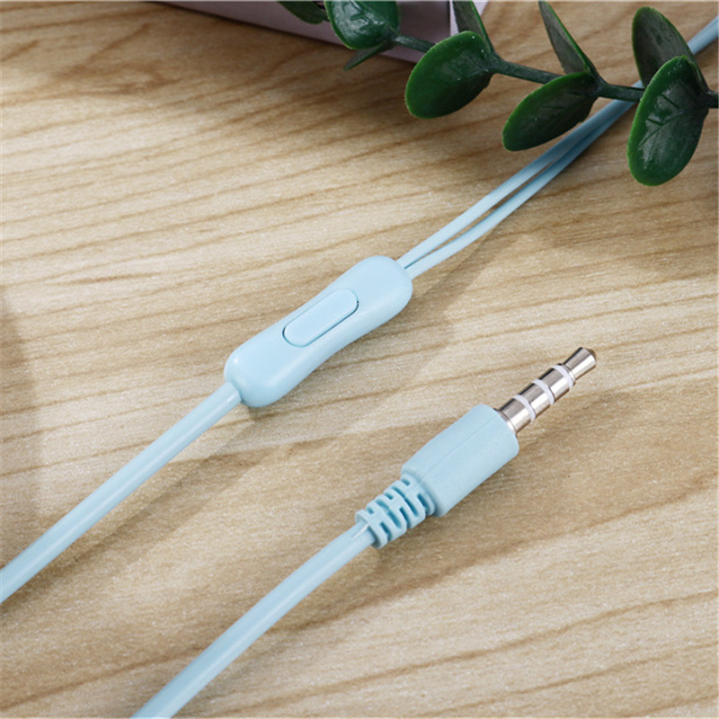 Color macaron transfronterizo U88 en la oreja con cable estéreo Control de auriculares con micrófono U19 auriculares deportivos para estudiantes