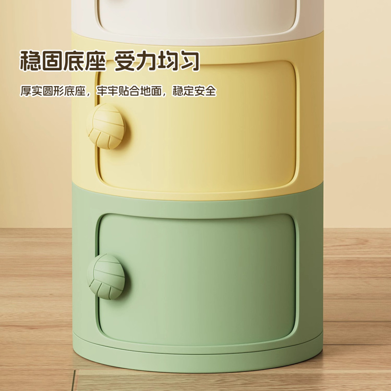 ベッドサイドテーブルクリームスタイルクリエイティブ多層シリンダーシンプルな小型多層寝室収納キャビネット装飾収納キャビネット|undefined