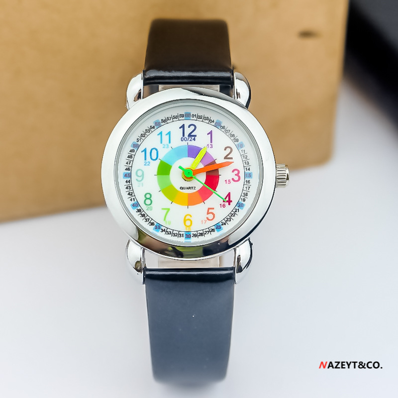 2021 nuevo reloj de cinturón para niños color palabra color anillo niños y niñas reloj de cuarzo